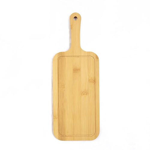 HBBursts Pizza Serving Tray, Pizza Paddle Pizza Peel 6,7,8,9,10,11 12,13 Nonstick Pizza Board Made Of Natural Bamboo, With Groove Guides & Handle, Easy To Clean & Use(Small Square,2pack)