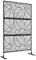Outsunny Separé Divisorio Decorativo da Esterno con Motivi a Grandi Foglie e 2 Piedini, Paravento da Giardino Alto in Acciaio, per Balcone e Terrazzo, 122x45x198 cm, Nero