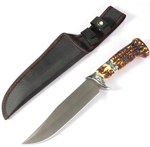 xiaotianlai XTL Full Tang Survival Bushcraft Messer aus Kohlenstoffstahl mit Gürtelscheide–Outdoor Machete für Camping,Wandern,Holz hacken Jagd,Geschenk für Männer(Schwarz)