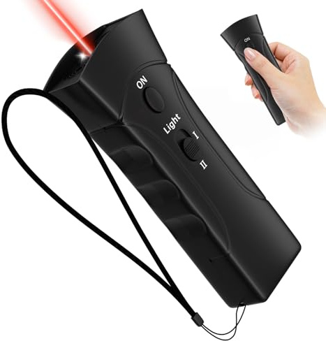 Antibell Ultraschall Gerät, 3-in-1 Anti Bell Gerät Hunde mit Stroboskop Taschenlampe, 30 Fuß Hundetrainings Antibell für Hunde für Meisten Hunde im Innen und Außenbereich Handheld Anti Bellen Gerät