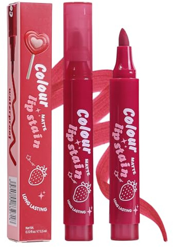 Lip Stain Pen | Waterproof Lip Gloss Marker Liner | Highly Pigmented Long-Lasting Tinted Lipstick Beauty Accessories for Daily Commuting Travel Party