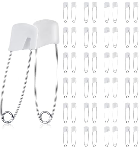 BOHUIZ 50 Stück Sicherheitsnadeln Klein, 40mm Safety Pins Edelstahl Sicherheitsnadel Anstecknadeln für Kleidung Kunsthandwerk Nähen