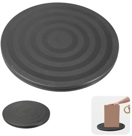 Supporto Girevole Universale Nero, Base Rotante 360° con Cuscinetti a Sfera in Acciaio, Carico Massimo 15 kg, Ideale per TV, Monitor, Laptop, Altoparlanti, Artigianato, 20 cm di Diametro