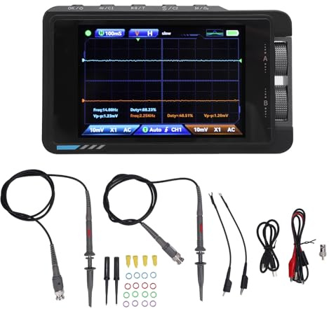 Eujgoov Digitaler Oszilloskop-Signalgenerator, 3,5-Zoll-IPS-HD-Farbbildschirm, 250 MSA/S Echtzeit-Abtastrate, Geeignet Sowohl für Anfänger Als Auch für Erfahrene Profis