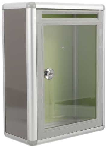 Hemobllo Boîte aux Lettres Murale Transparente et Verrouillable en Alliage d'Aluminium – Facile à Installer pour Bureau et Maison – Format Compact pour Collecte de Suggestions et Donations