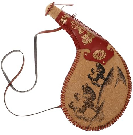 LIOOBO Vintage Leder Wasserbeutel Bota Auslaufsicher Kompakt Für Outdoor Wandern Camping Angeln
