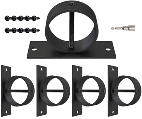 Drop Ring Rope - Decorative Brackets, Rope Fence Holder, 5 Pieces 2 Inch Ropes, Fence Brackets, Robust Wall Bracket for Stairs, Gardens, Decks, Docks, Patio, Outdoor Handrails, Support Hardware