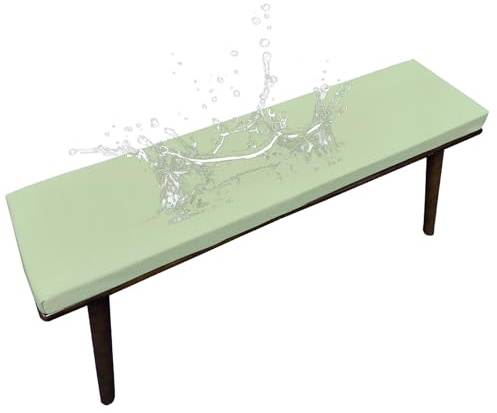 Cómodo cojín impermeable de espuma para banco de exterior, para columpio de porche y muebles de jardín, incluye lazos de color verde hierba, 110 x 60 x 3 cm, perfecto para relajarse en el patio