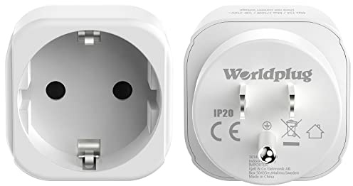 2 Stück Deutschland zu USA Reiseadapter, Typ C/E/F Schuko EU auf Typ B Steckdosenadapter, 15A 3750W für USA Kanada Mexiko Thailand, Weiß