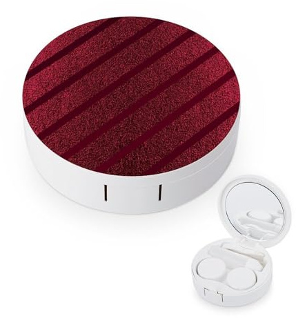 fkgvwo Contact Lens Case Shiny Red Contact Lens Holder Box Container Soak Storage Kit