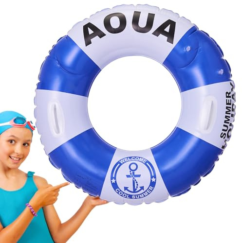 Tubi da nuoto ad anello, dispositivo di galleggiamento lanciabile con manico, anello salvagente per piscina, design in stile britannico per adulti, donne, spiaggia, piscina