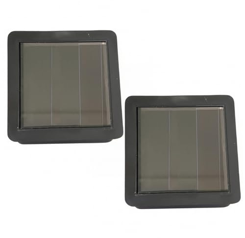 Solar Light Replacement Top, 2-Pack Waterproof Square Panel with Warm White LED for Outdoor Solar Lamps, Replacement Light Parts for Garden, Parts