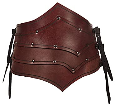 Andracor – Asymmetrischer Rüstgürtel aus echtem Leder für Assasinen, Schurken und Elfen - LARP, Cosplay und Fantasy - Braun