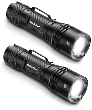 GearLight LED Tactical Flashlights High Lumens - Mini Flashlights for EDC Carry - Compact Powerful Emergency Flashlight Made from Military-Grade Aluminum - Drop Resistant and Water Resistant