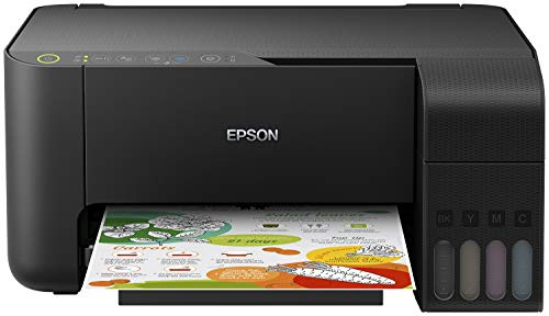 Epson Imprimante EcoTank ET-2712 avec réservoirs, Multifonction 3-en-1: Imprimante / Scanner / Copieur, A4, Jet d'encre couleur, Wifi direct, Kit d'encre inclus, Faible coût par page