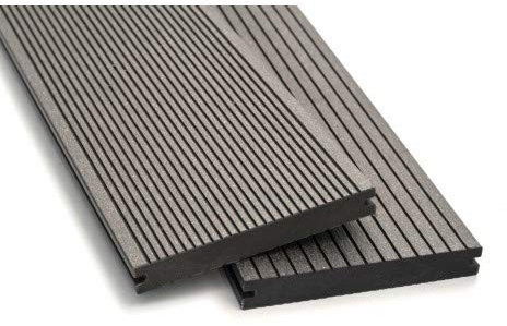 Mondesi WPC Terrassendielen Breitdielen Massiv XL - Komplett-Set Hellgrau | 18m²(3m x 6m) | Boden-Fliesen + Unterkonstruktion & Clips | Balkon Boden-Belag + rutschfest + witterungsbeständig