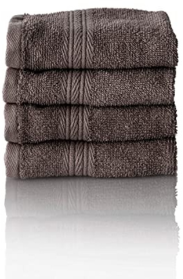ALCLEAR Komfort frottéhandduk set absorberande av 100% Ökotex bomull, frottéserie i 6 färger och 5 storlekar, färg: antracit, 4 x gästhanddukar 30 x 50 cm