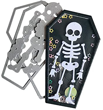Halloween Skelett Stanzschablonen Stanzformen, Metall Prägeschablone 3D Stanzformen Halloween Metall Gestanzt Schablone Scrapbooking Schneiden Cutting Dies für Scrapbooking, DIY Album, Papier, Karten