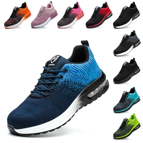 Baofular Safety Trainers Men Womens Steel Toe Trainers Lightweight Comfortable Safety Shoes Work Trainers Non Slip & Breathable