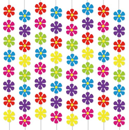 Lot de 12 bannières de fête hippie rétro des années 60 à suspendre en papier pour fête d'anniversaire, fête prénatale, maison, salle de classe