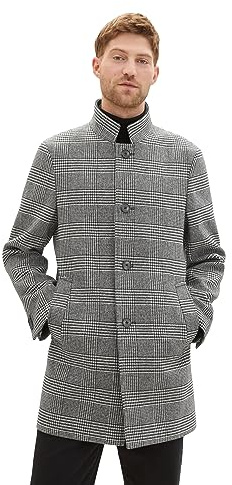 Tom Tailor Herren 3-Knopf Wollmantel mit Stehkragen 1037407