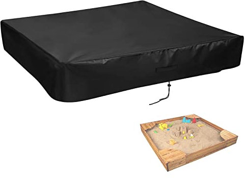 Fenghome Copertura per sabbiera, impermeabile, antivento, per sabbiere con coulisse, tessuto Oxford 420D, per sabbiera, piscina, giardino (153 x 153 x 20 cm)