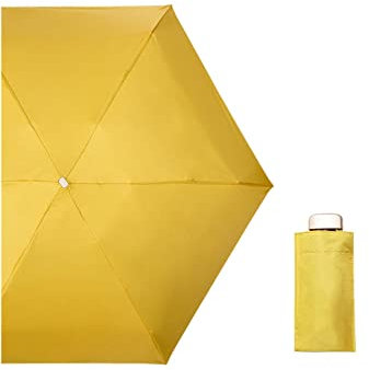 Ombrellone,Ombrellone da viaggio pieghevole,Ombrelloni anti-UV a 8 costole Ombrelloni anti-pioggia e sole Pieghevoli Capsula Ombrellone da spiaggia Mini Ombrello tascabile for donna ( Color : Yellow 6