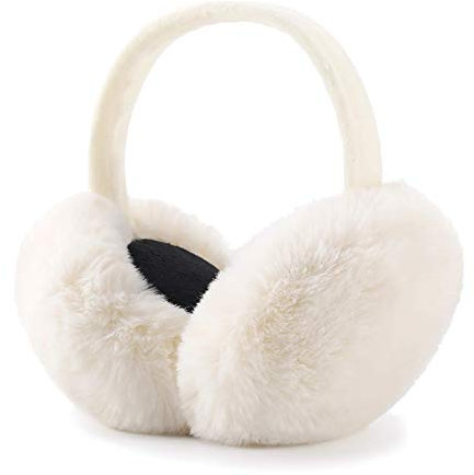 ACAREY Ohrenwärmer Damen Für Winter, Plüsch Ohrenschützer Damen Faltbare Ohrwärmer, Earmuffs Ohrenschützer Für Damen, Winter Ohrenwärmer, Weiche & Warme Ohrenschützer Für Weihnachtsdeko (Weiß)