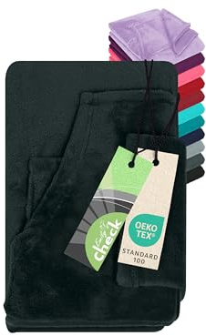 Emily´s Check Coral Fleece TV-Decke für Kinder mit Ärmel & Bauchtasche 1609.2345, anthrazit