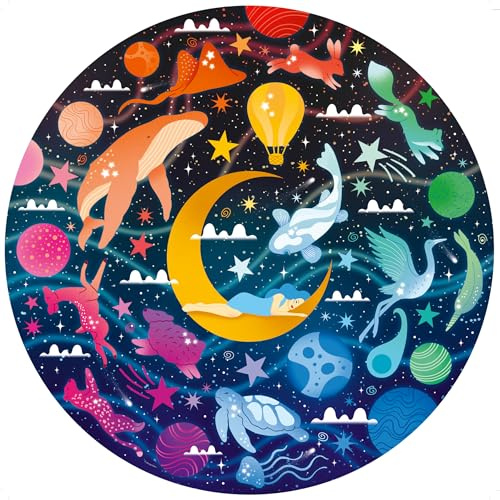 Ravensburger Puzzle Circle of Colors Träume - Rundes 500 Teile Puzzle | 500 Teile Rundpuzzle mit Fantasy-Motiv, Erwachsenenpuzzle, Durchmesser ca. 52 cm, Geschenk für Frauen und Männer