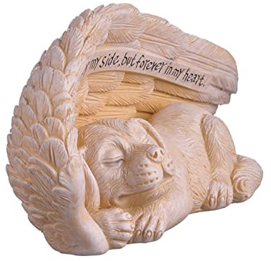 BESPORTBLE Hübsche Hundeengel Gartenstatue aus Kunstharz Detaillierte und Realistische Deko Figur für Büro und Balkon Wetterfest und Fotorequisite Geeignet
