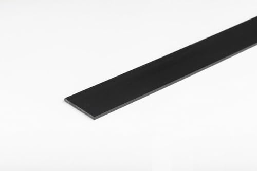 2.5 Metres Durable PVC Flat Bar Trim Door Window Architrave UV Resistance in Multiple Sizes, Black or White Cover TMW Profiles (Black 38 x 3 mm)