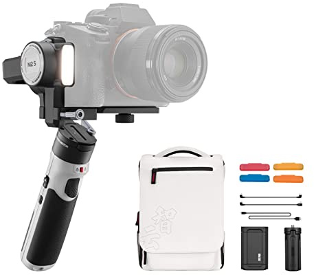 HUIOP Crane-M2 S Combo Kit de stabilisateur de cardan 3 Compact avec lumière de Remplissage LED Batterie intégrée PD Rapide pour Smartphone Appareil Photo de Sport Appareil Photo sans