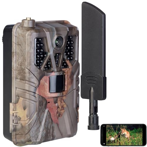 VisorTech Wildkamera mit SIM: 4G/LTE-Akku-Wildkamera mit 2K-Auflösung, PIR-Sensor, Nachtsicht, App (mit SIM-Karte und Akku, Fotofalle, SD)