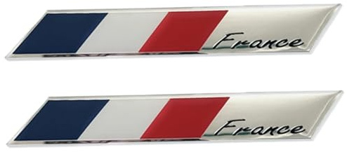 NASSMOSSE Französische Aufkleber, 3D-Nationalflagge Frankreich, selbstklebende Metall-Auto-Logo-Aufkleber für Autos, Motorräder, Helme, 9,9 x 5,1 cm, 2 Stück