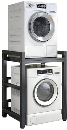 Armoire De Rangement pour Machine À Laver À Tambour Au-Dessus De La Machine,Kit d'empilage pour Lave-Linge et Sèche-Linge à Chargement Frontal,Capacité de Charge (Size:Tableau noir,Color:Cadre noir)