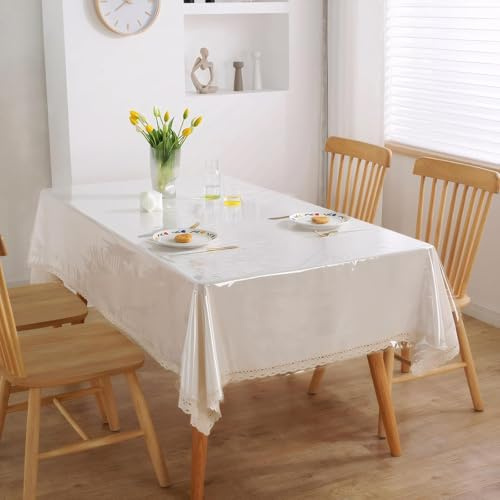 Tayuvira Tischdecke Transparent Abwaschbar Durchsichtige 140x180cm