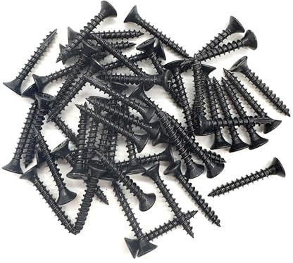 50 PCS Black Wood Screws (3.5mm x 25mm) Double Countersunk Multi Purpose Organic Woodscrews