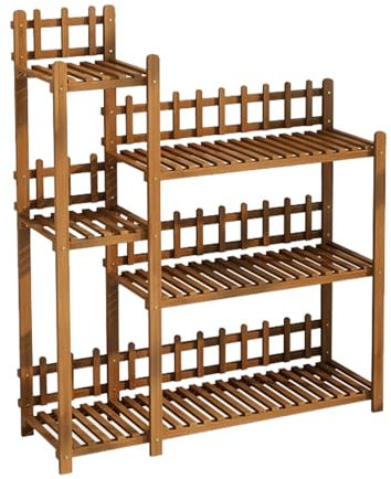 Modern indoor holz Standregal pflanzentreppe, balkon pflanzenregal outdoor, Eckgarten blumentreppen wetterfest, Deko blumenbank für innen, outdoor blumenregal pflanzenständer, für,Terrasse,Büro.