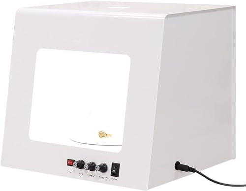MQDLJSE Caja de luz eléctrica para fotografía de Joyas de Oro y Plata, Caja de luz eléctrica para fotografía, Caja de luz para fotografía de Estudio fotográfico, Caja de luz giratoria regu