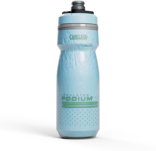 CAMELBAK Podium Chill - Borraccia termica per bicicletta, 595,3 g, facile da spremere, si adatta alla maggior parte delle gabbie per biciclette, blu cristallo