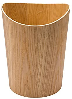 XWBLDBDFC Poubelle en bois, corbeille à déchets sans couvercle à bords incurvés, tube de papier créatif, convient pour le salon, le bureau, la cuisine et la salle de bain - A