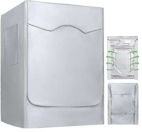 Fulasofia Housse pour Machine à Laver Extérieure Imperméable,60*64*85 | Coprilavatrice da Esterno,Copri Lavatrice per Interno - Copertura Impermeabile,Protezione Solare Fronte e Retro,Argentati