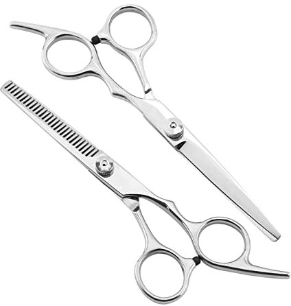 Flache Zähne Klingen Friseur Shear Gravur Rasierer Normal Edelstahl Schneiden & Dünner Salon Haarpflegemittel Stahl Haarschere(Style C)