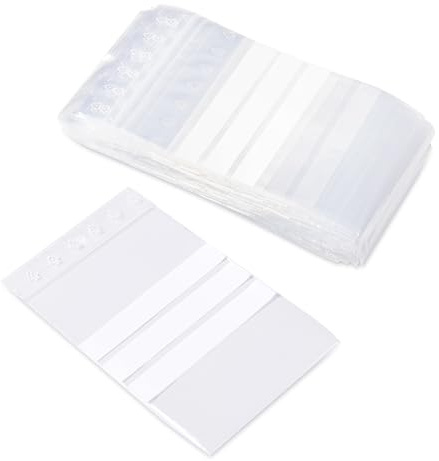 Pakico 1000 Sacs Plastique Zip 10 x 15 cm avec Étiquettes | Sacs transparents refermables épais avec zip, adaptés aux aliments, épices, noix et café