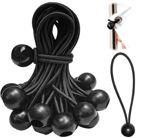 20 Stück Spanngummi mit Haken, 10 cm Spanngummi mit Kugel, Spanngummis mit Kugel Planenspanner, Schwarze Robuste Gummispanner Zeltgummis zum Festzurren von Planen, Campingzelten
