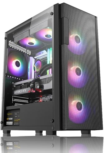 Gaming PC Core i5-14400F, GeForce RTX 4060TI, B610, 16GB(8GB*2) 3200MHz DDR4 RAM, 1TB NVMe SSD, P700W, 5 RGB Lüfter, WiFi, Leistungsstarker Gaming- und Kreativ-PC