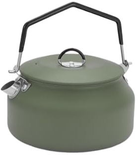 JYARZ Attrezzatura da Campeggio Bollitore Portatile da Campeggio di Grande capacità con Teiera da Picnic in Acciaio Inossidabile for Esterni Kit Campeggio(Grün)