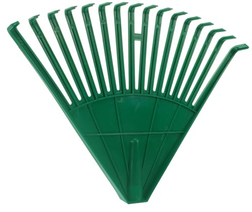 HYTROVE Rastrillo de Jardín Pequeño de Plástico Verde para Césped y Arbustos, Herramienta Manual para Hojas y Limpieza de Jardín, Duradero y Resistente para Uso Intensivo en Jardinería