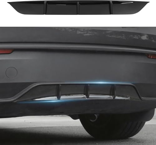 Ywooon Auto Diffusore posteriore per Model Y 2025+ Juniper, Diffusore Pinna Di Squalo Auto Paraurti Posteriore, Spoiler Alettone Inferiore Protector per Tesla (Nero Brillante) Not fit 2026 Standard